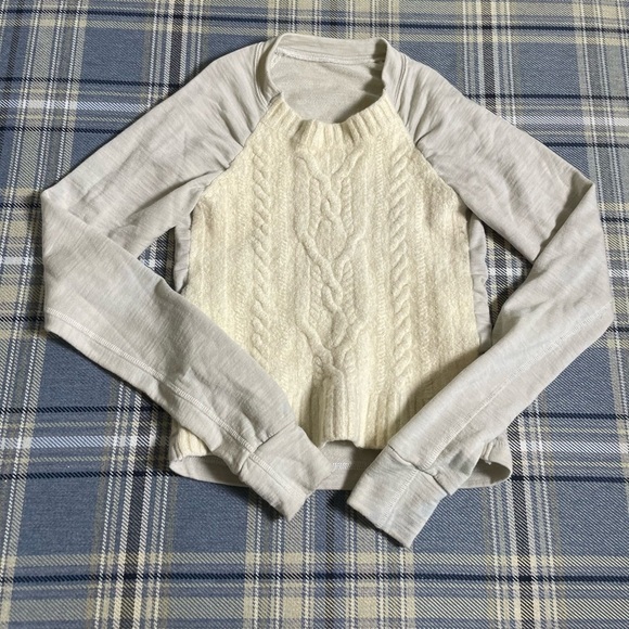 Lululemon St. Moritz Cable Knit Polar Cream Wool Sweater - Picture 5 of 9